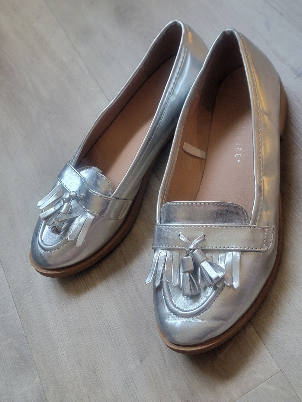 3 FOR $40 Atmosphere Metallic Silver Tassel Kiltie Loafers Flat Shoes